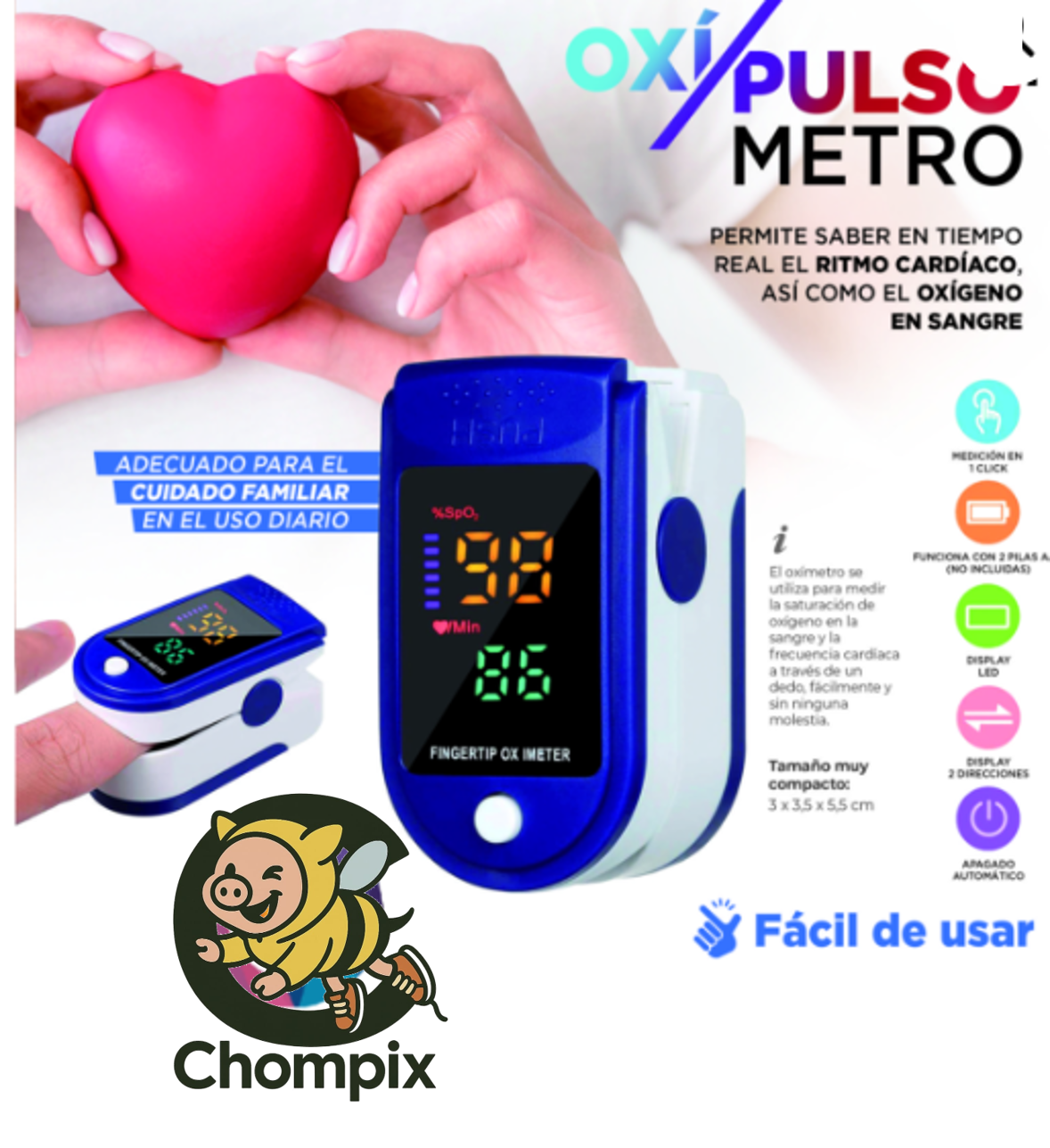 Oximetro Saturometro Pulsometro